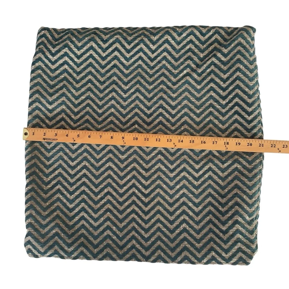 Pillow Covers Chevron Patterned Teal/Tan 21x21 Qty 2